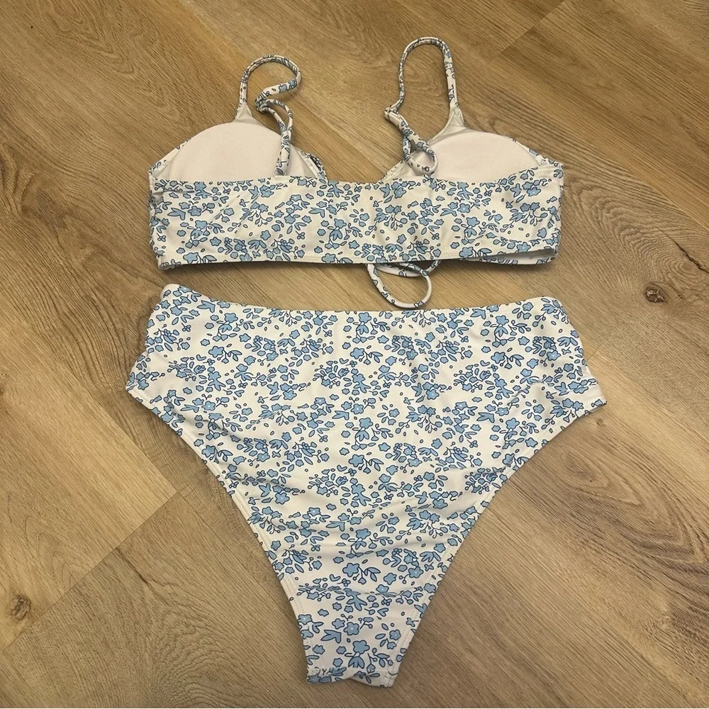 Amazon Blue and White Floral Bikini